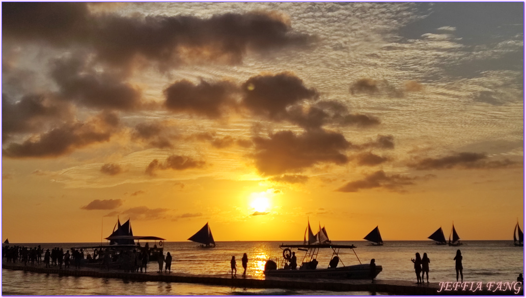 Boracay,一號碼頭,東南亞旅遊,聖母礁岩（Willy’s Rock）,菲律賓,風帆船(ＰＡＲＡＷ帕洛)賞夕陽