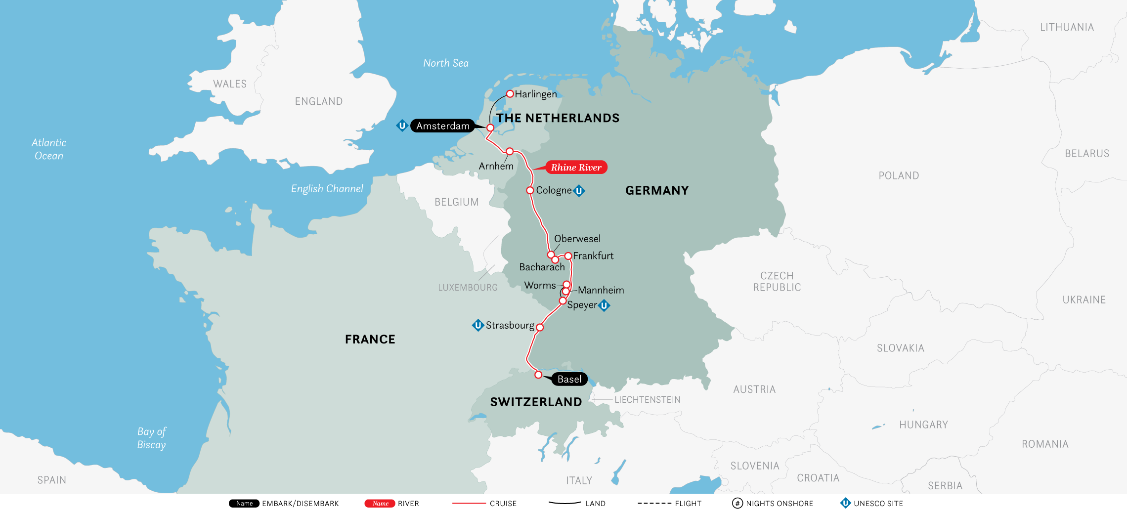 寰宇精品河輪UNIWORLD Boutique River Cruises,德國Germany,歐洲Europe,法國France,瑞士Switzerland,荷蘭Netherlands,萊茵河Rhine River,萊茵河中上游河谷,阿姆斯特丹Amsterdam